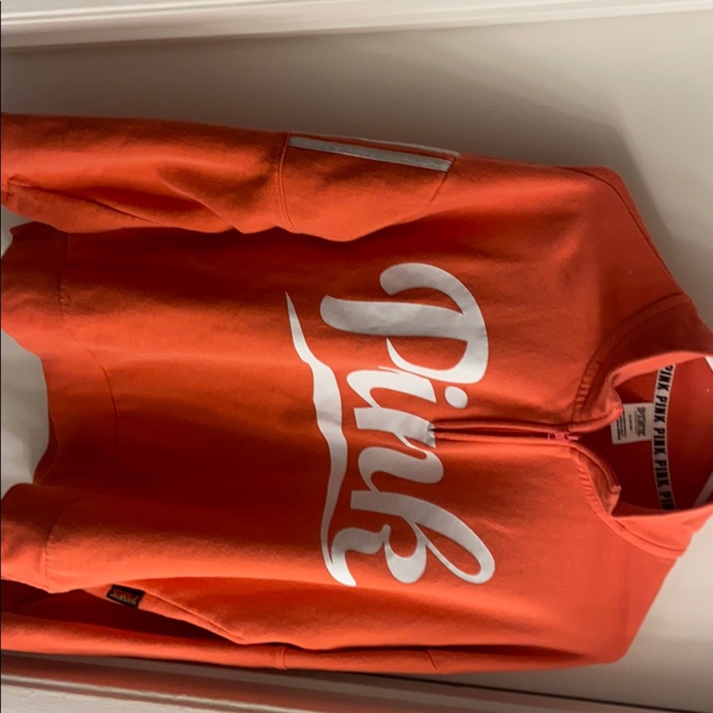Orange PINK quarter zip sweater